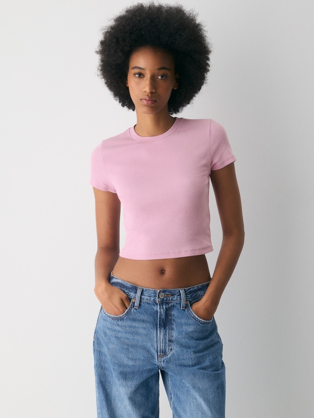 Aritzia HomeStretch Rib Tune Waist T-Shirt in Sweet Pea Purple